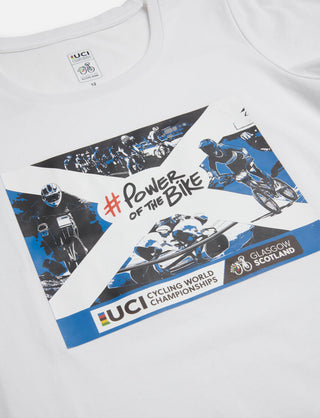 Cycling Worlds Scotland T-Shirt - Womens White - 2023 UCI Cycling World Championships
