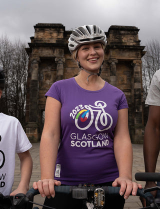 Cycling Worlds Logo T-Shirt - Womens Purple - 2023 UCI Cycling World Championships