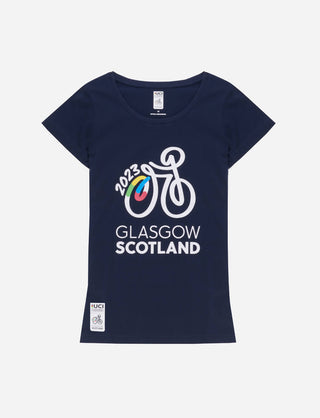 Cycling Worlds Logo T-Shirt - Womens Navy - 2023 UCI Cycling World Championships