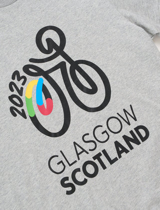 Cycling Worlds Logo T-Shirt - Mens Grey - 2023 UCI Cycling World Championships