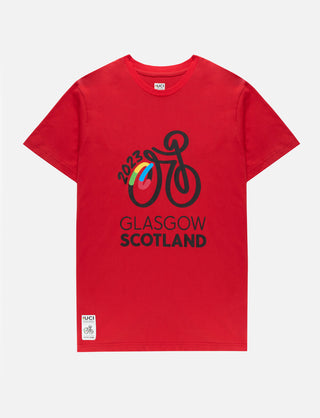 Cycling Worlds Logo T-Shirt - Mens Red - 2023 UCI Cycling World Championships